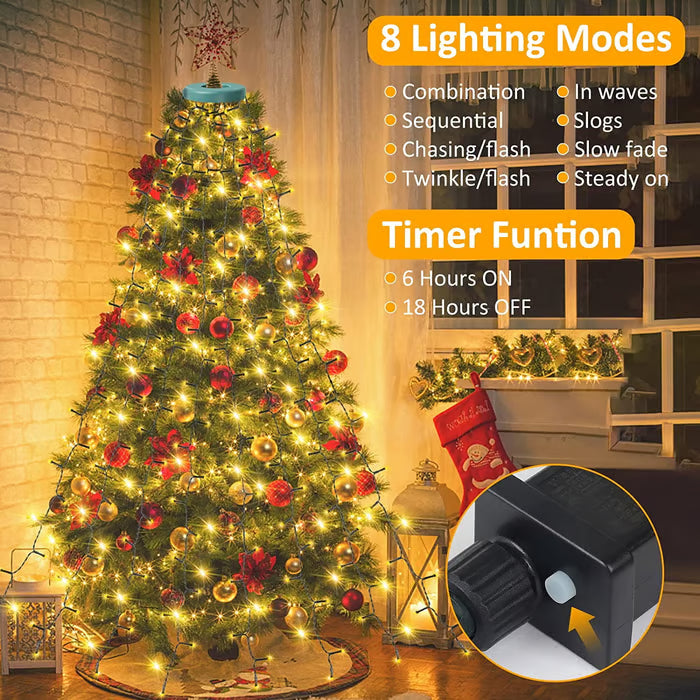 🎄Holiday Pre-Sale Save 49%🔥Waterproof Christmas Tree Waterfall Lights with Ring