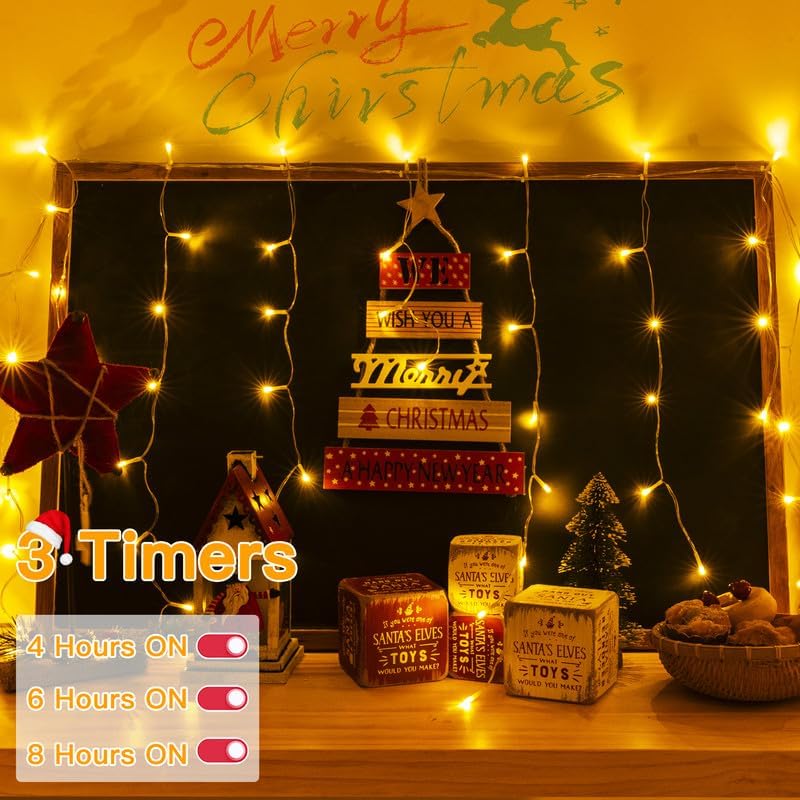 33 FT LED Christmas Icicle Lights with Remote