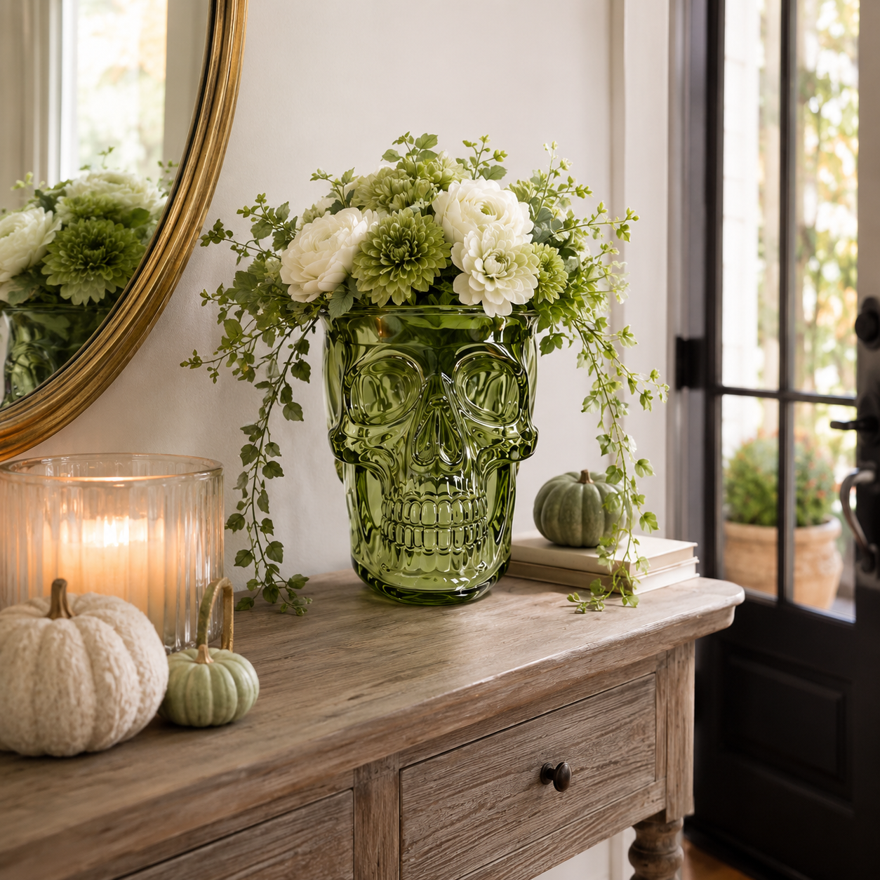 Translucent Skull Flower Vase