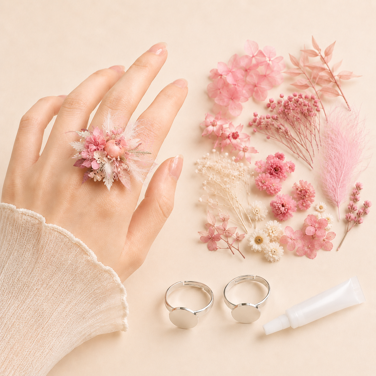 Forest Romantic Dried Flower Ring DIY Kit