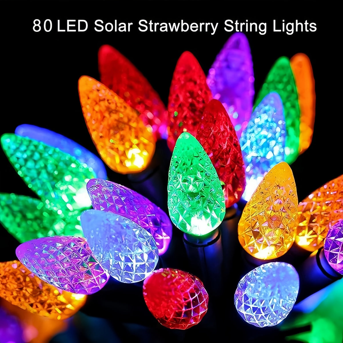🎄Christmas On Sale🔥Solar Powered Christmas Tree with 20 LED Strawberry Lights