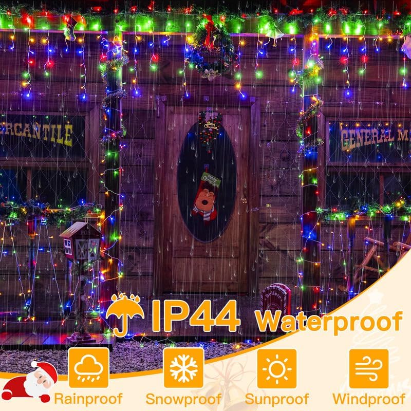 33 FT LED Christmas Icicle Lights with Remote