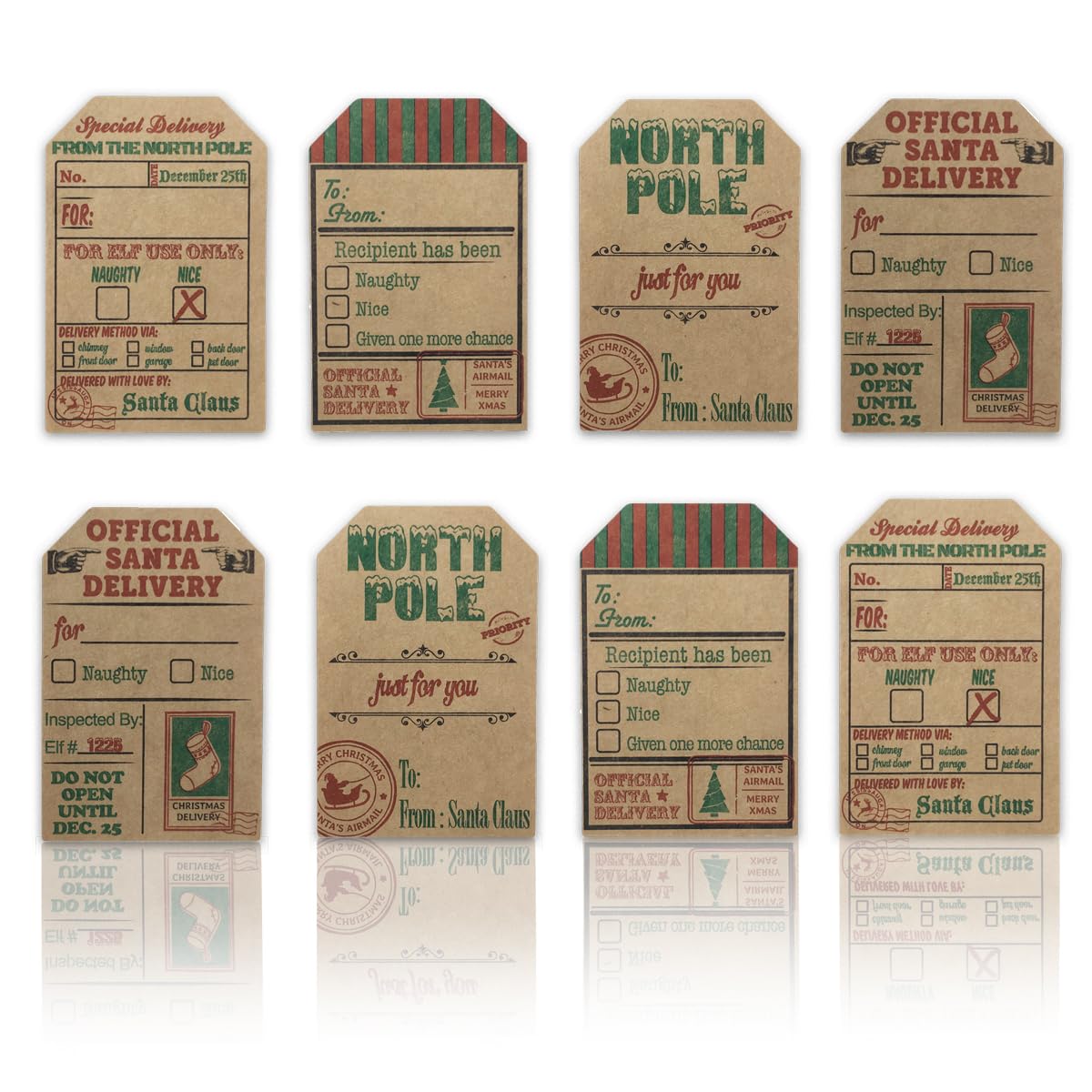 Natural Kraft Christmas Gift Tag Stickers