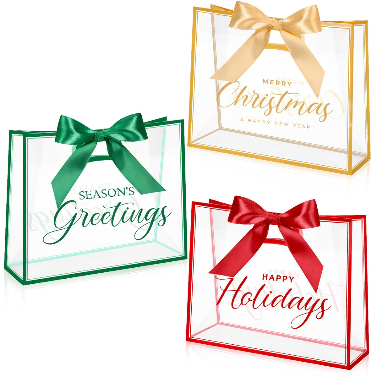 9 Pcs Christmas Clear Gift Bags