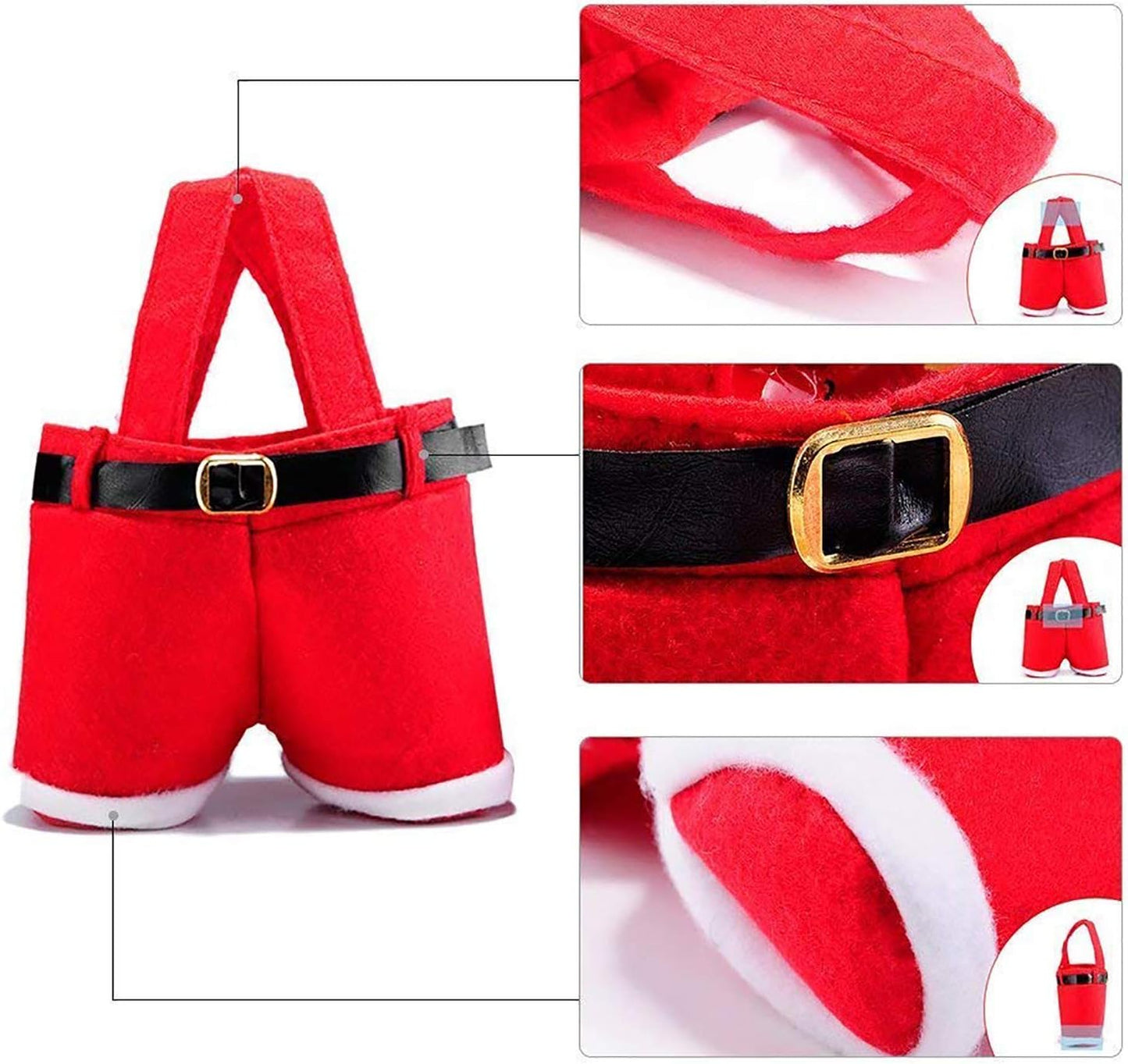 6PCS Santa Pants Christmas Gift and Treat Bags