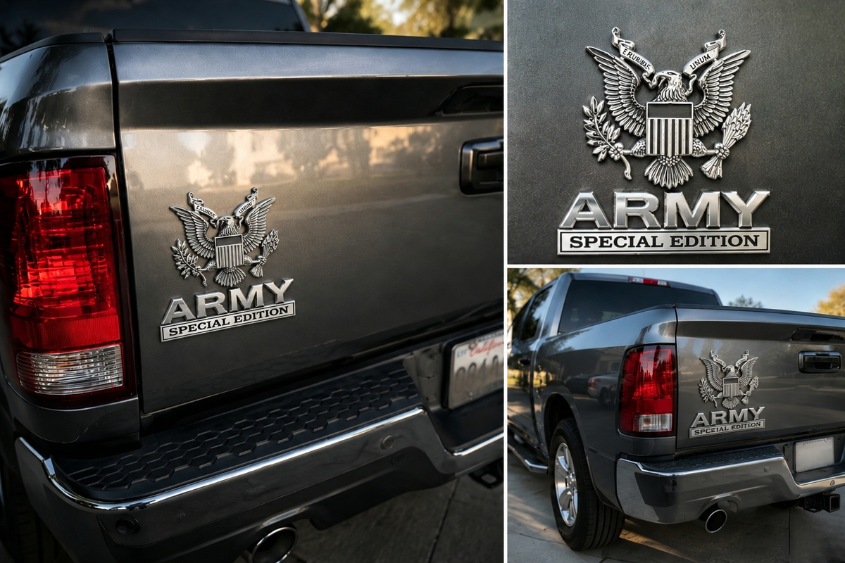 🏆LIMITED EDITION✨U.S. Army, Navy, Air Force & Marine Corps Special Edition Eagle Chrome Metal Badge