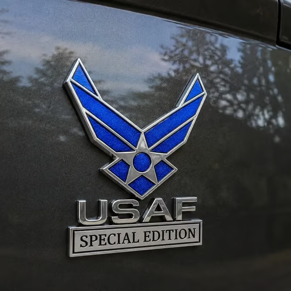 🏆LIMITED EDITION✨U.S. Army, Navy, Air Force & Marine Corps Special Edition Eagle Chrome Metal Badge