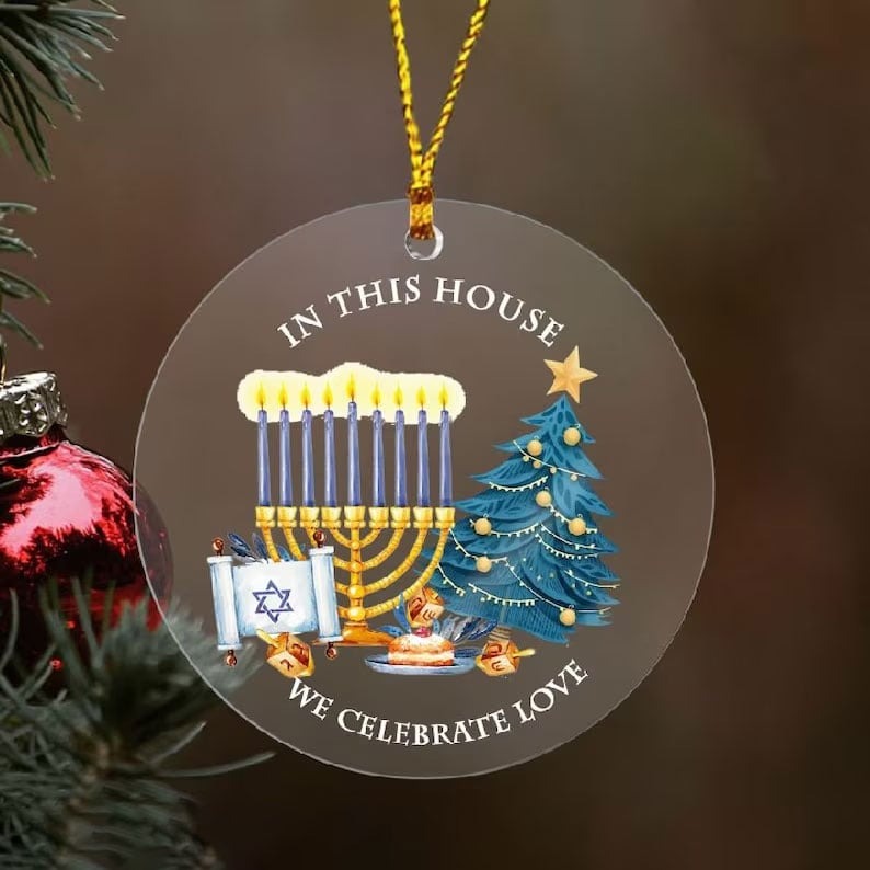 (🔯Christmas Sale 80% OFF!!) - Christmas Hanukkah Acrylic Ornament🎄