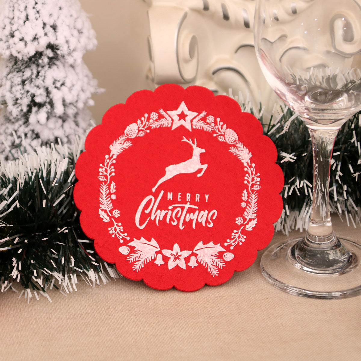 🔥Christmas Hot Sale | 🎄Felt Christmas Coasters