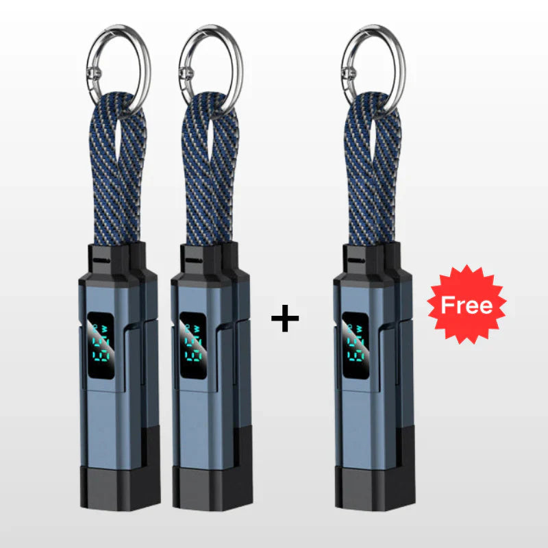 🔥HOT SALE 50% OFF🔥4-in-1 Digital Display Keychain Charging Cable