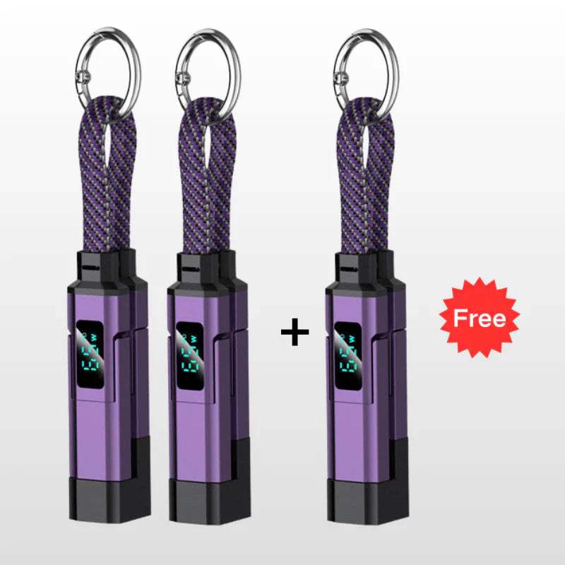 🔥HOT SALE 50% OFF🔥4-in-1 Digital Display Keychain Charging Cable