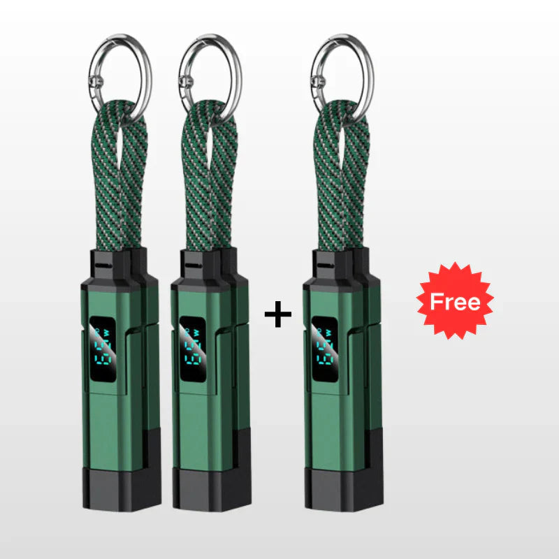 🔥HOT SALE 50% OFF🔥4-in-1 Digital Display Keychain Charging Cable