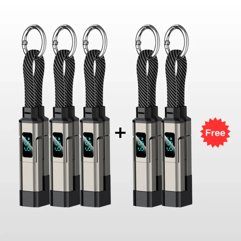 🔥HOT SALE 50% OFF🔥4-in-1 Digital Display Keychain Charging Cable