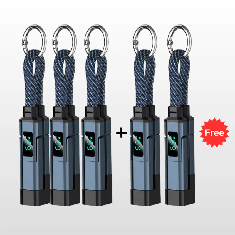 🔥HOT SALE 50% OFF🔥4-in-1 Digital Display Keychain Charging Cable