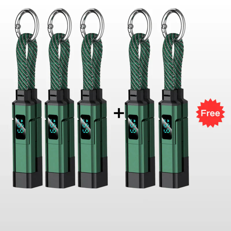 🔥HOT SALE 50% OFF🔥4-in-1 Digital Display Keychain Charging Cable
