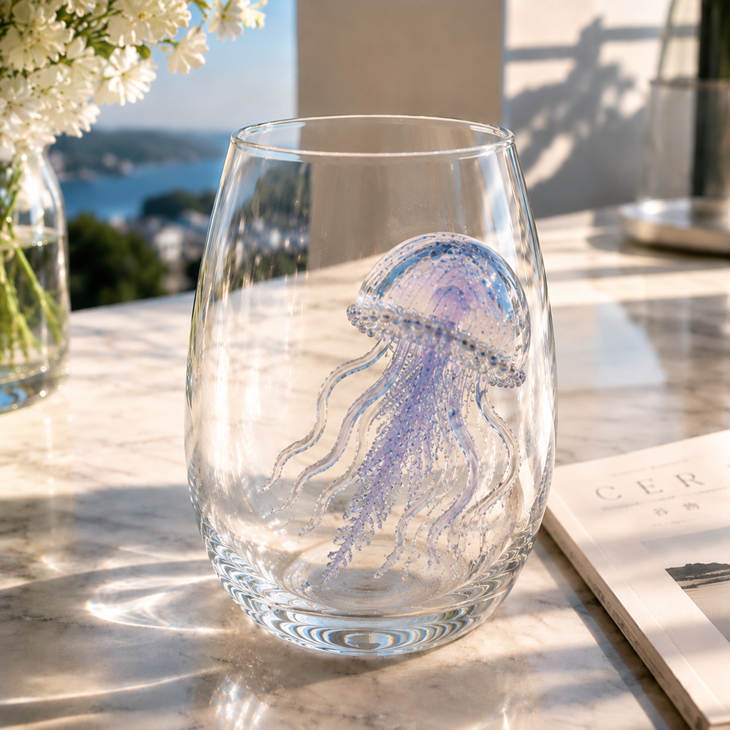 Artisanal Blue Ringed Octopus Glassware