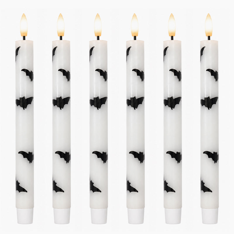 🎃 Spooky & Safe: Halloween Bat LED Taper Candles 🦇