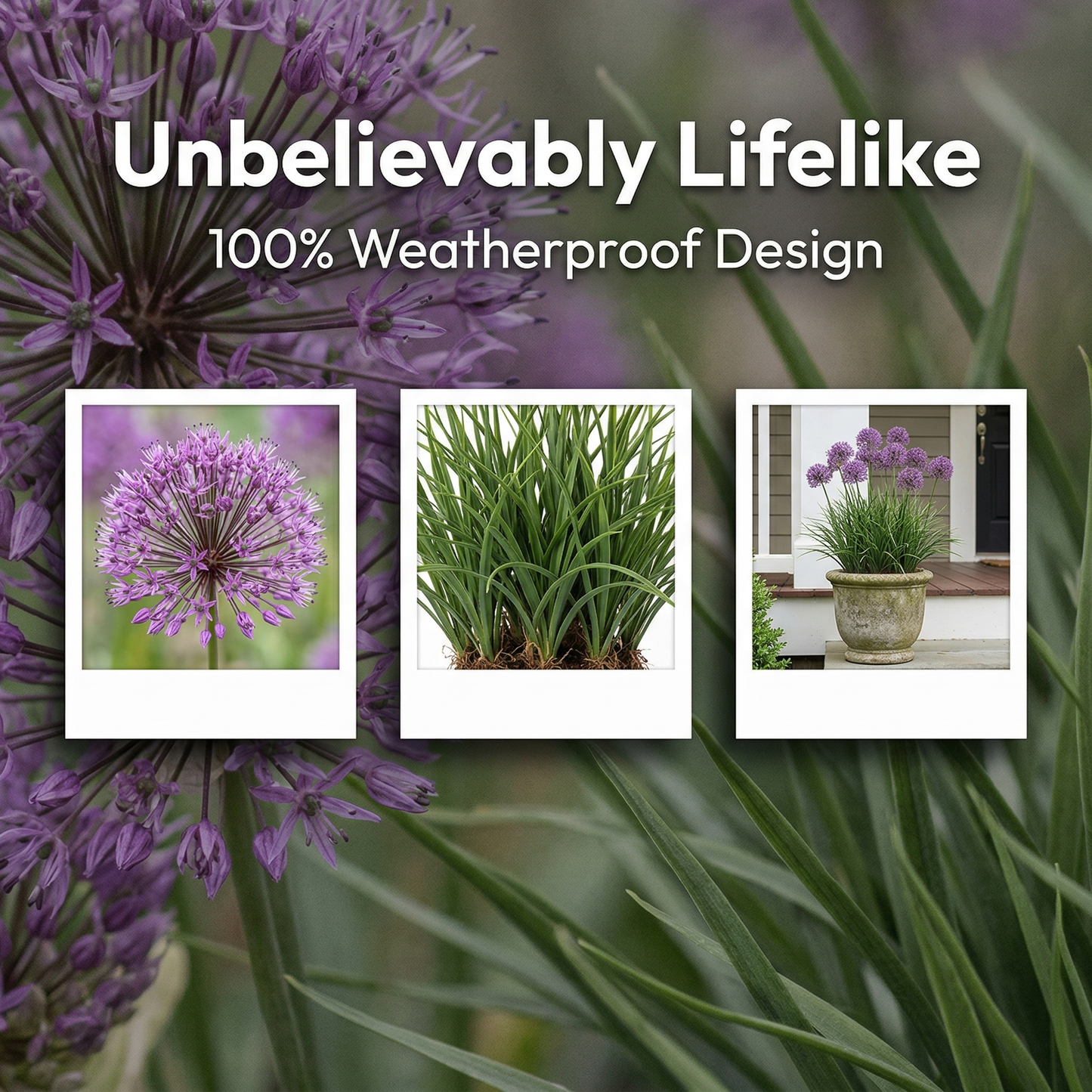 35.4 inches Artificial Multicolor Rain Lily Grass