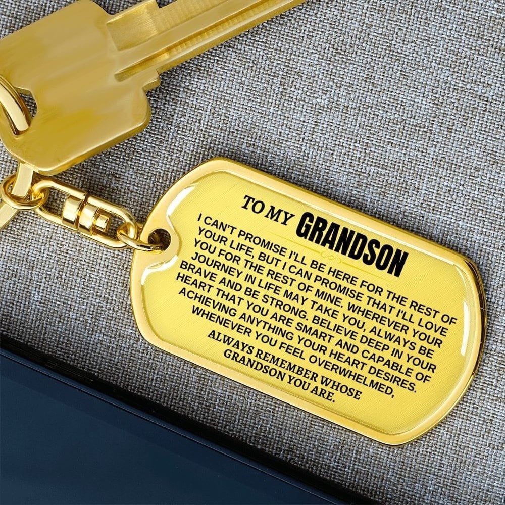 🎄🎁To My Grandson | Remember Whose Grandson You Are | Personalized Keychain (Perfect Christmas Gift to Grandson)