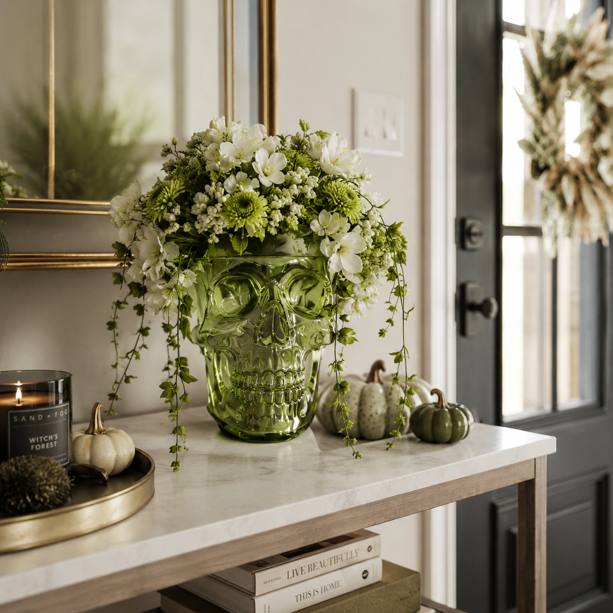Translucent Skull Flower Vase