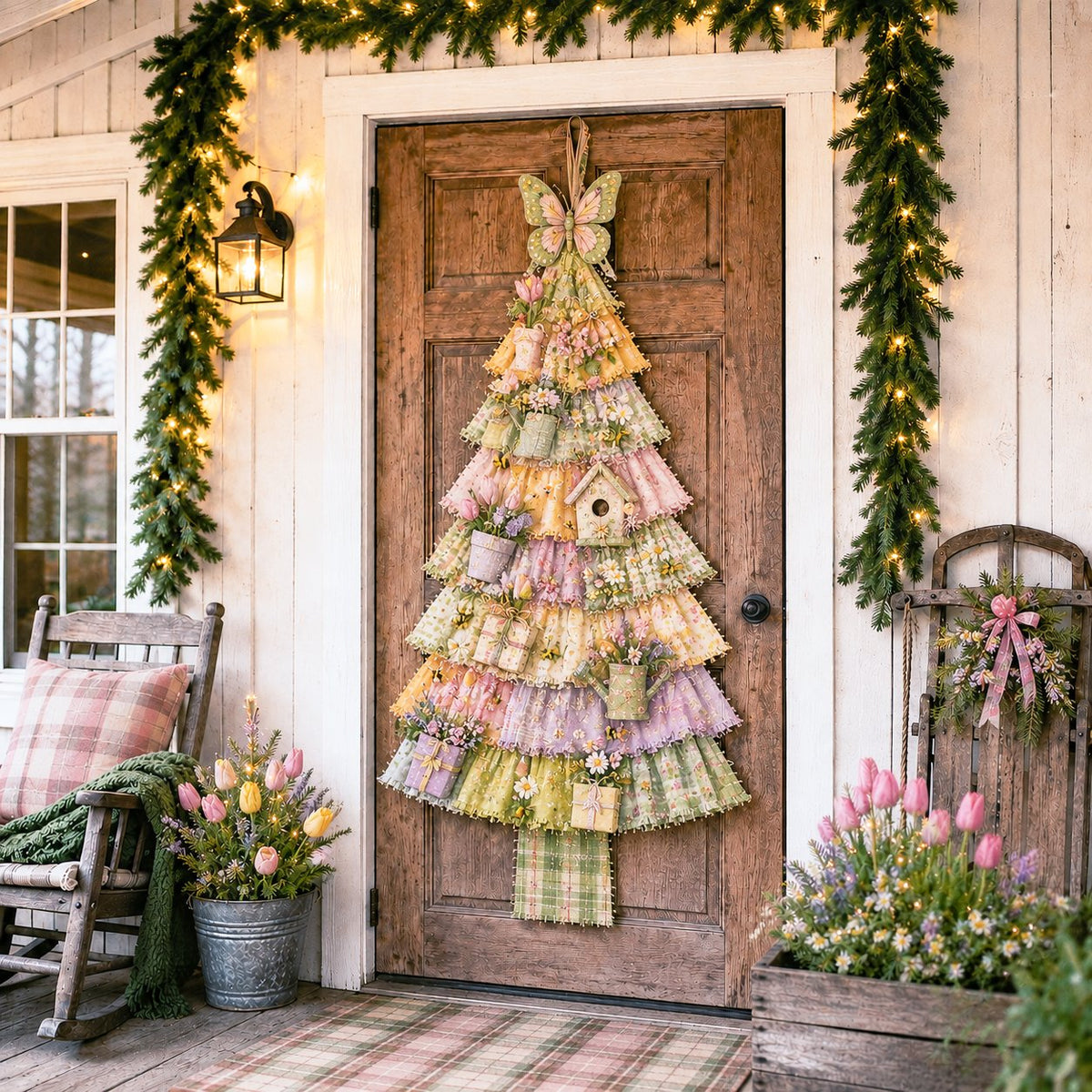 Beginner-Friendly DIY Oversized Patchwork Christmas Tree Door Hanging Kit | Complete Kit with All Tools & Step-by-Step Guide Included