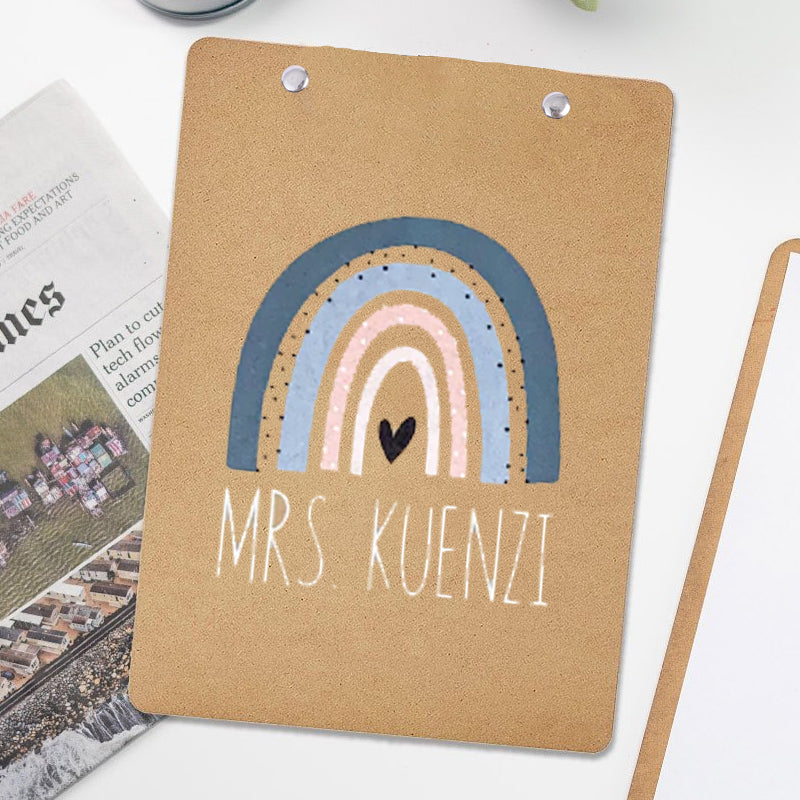 Personalized Boho Rainbow Teach Appreciation Gift Clipboard