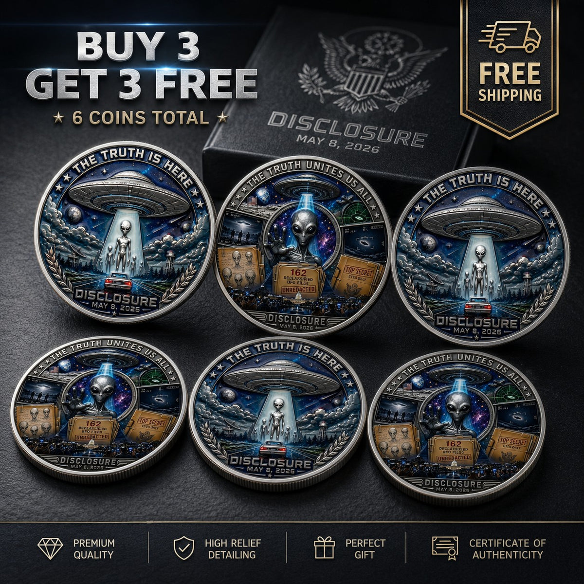 UFO Disclosure Collector Coin