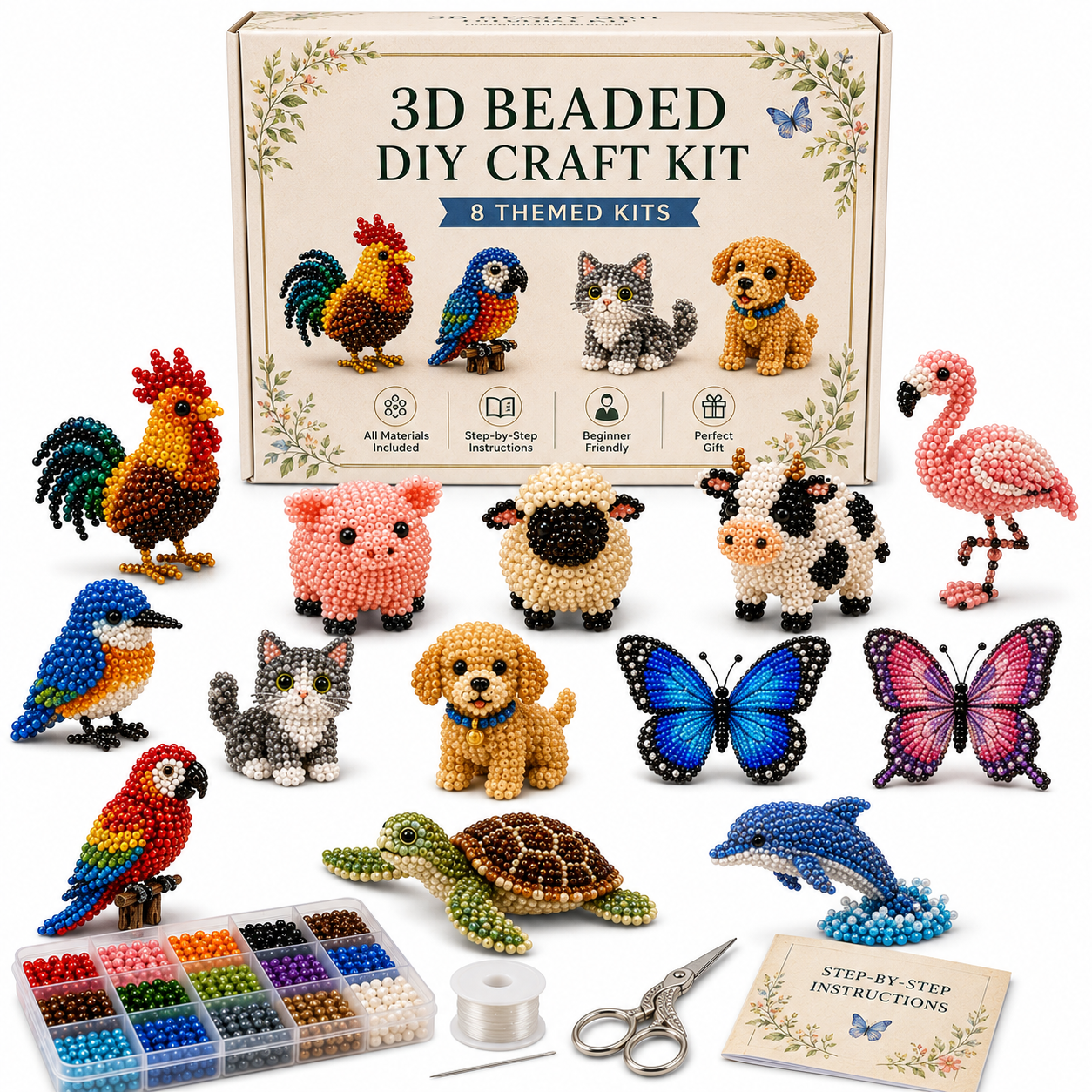 3D Beaded DIY Craft Kits – 24 Unique Themes Collection
