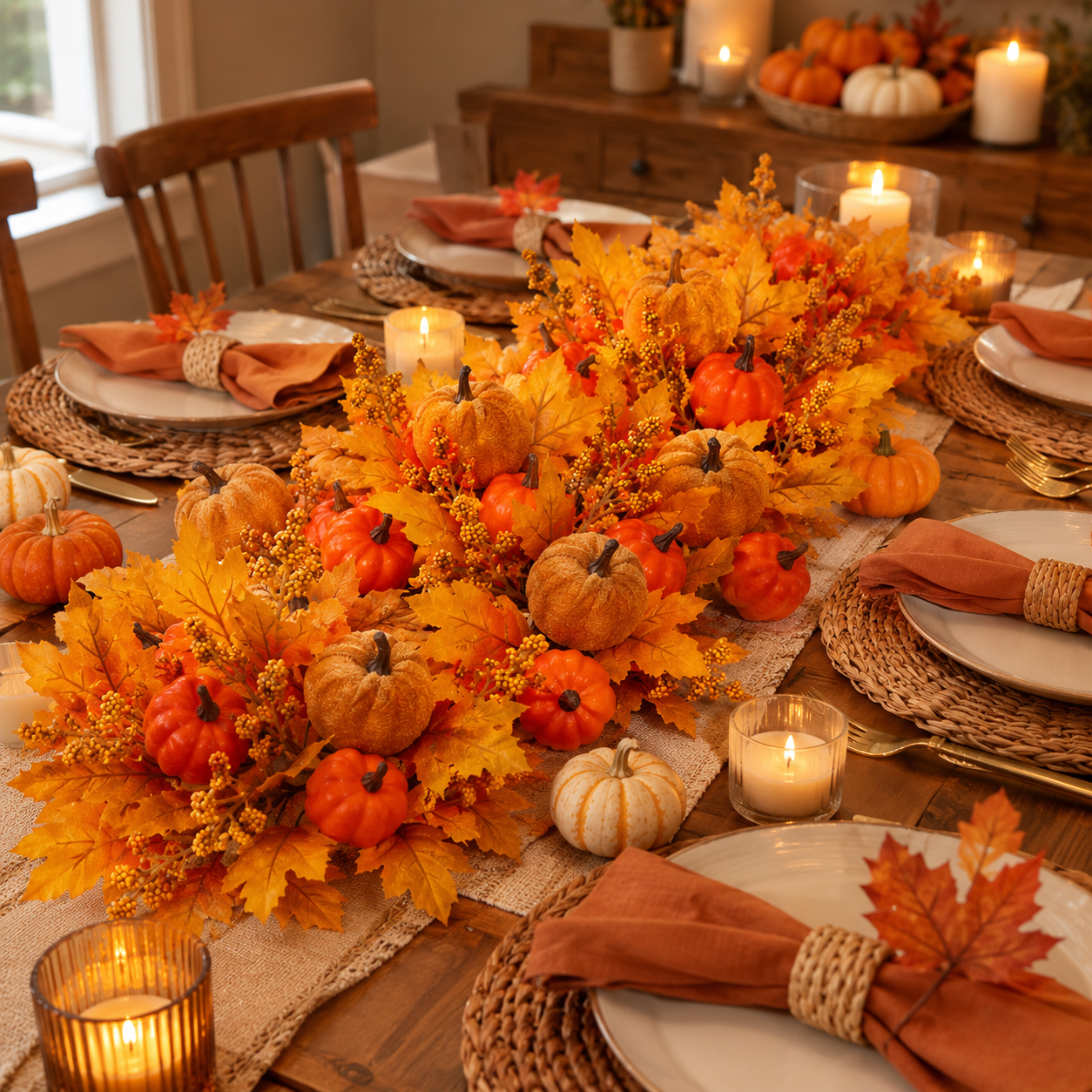 Autumn Pumpkin Maple Leaf Bouquet