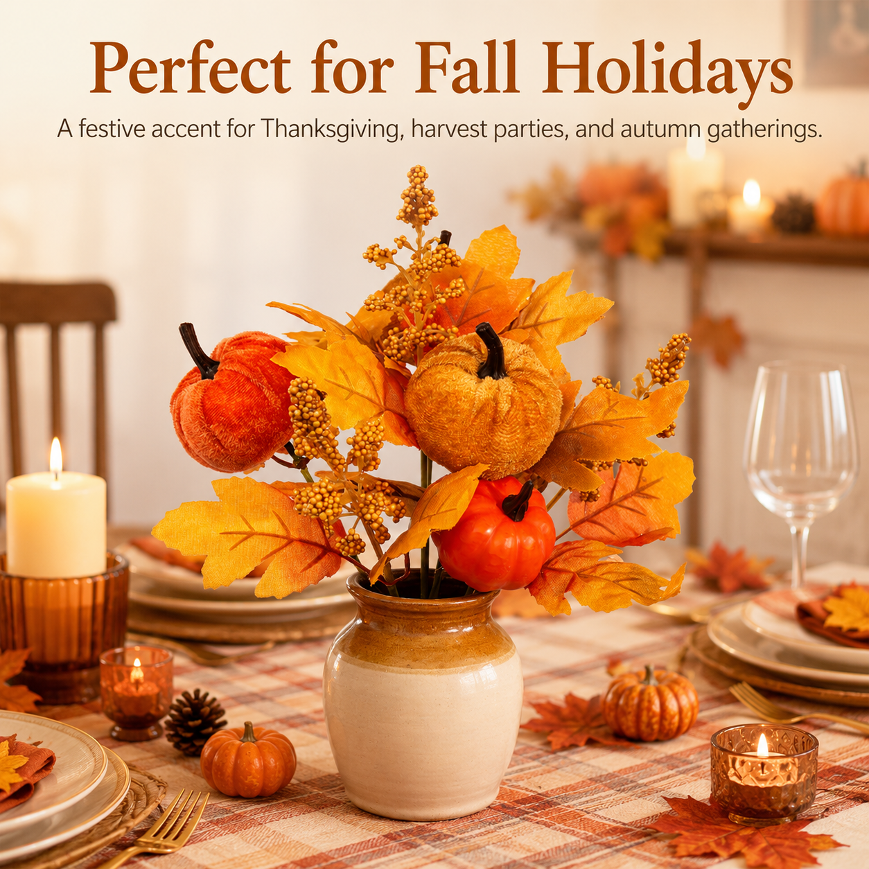 Autumn Pumpkin Maple Leaf Bouquet