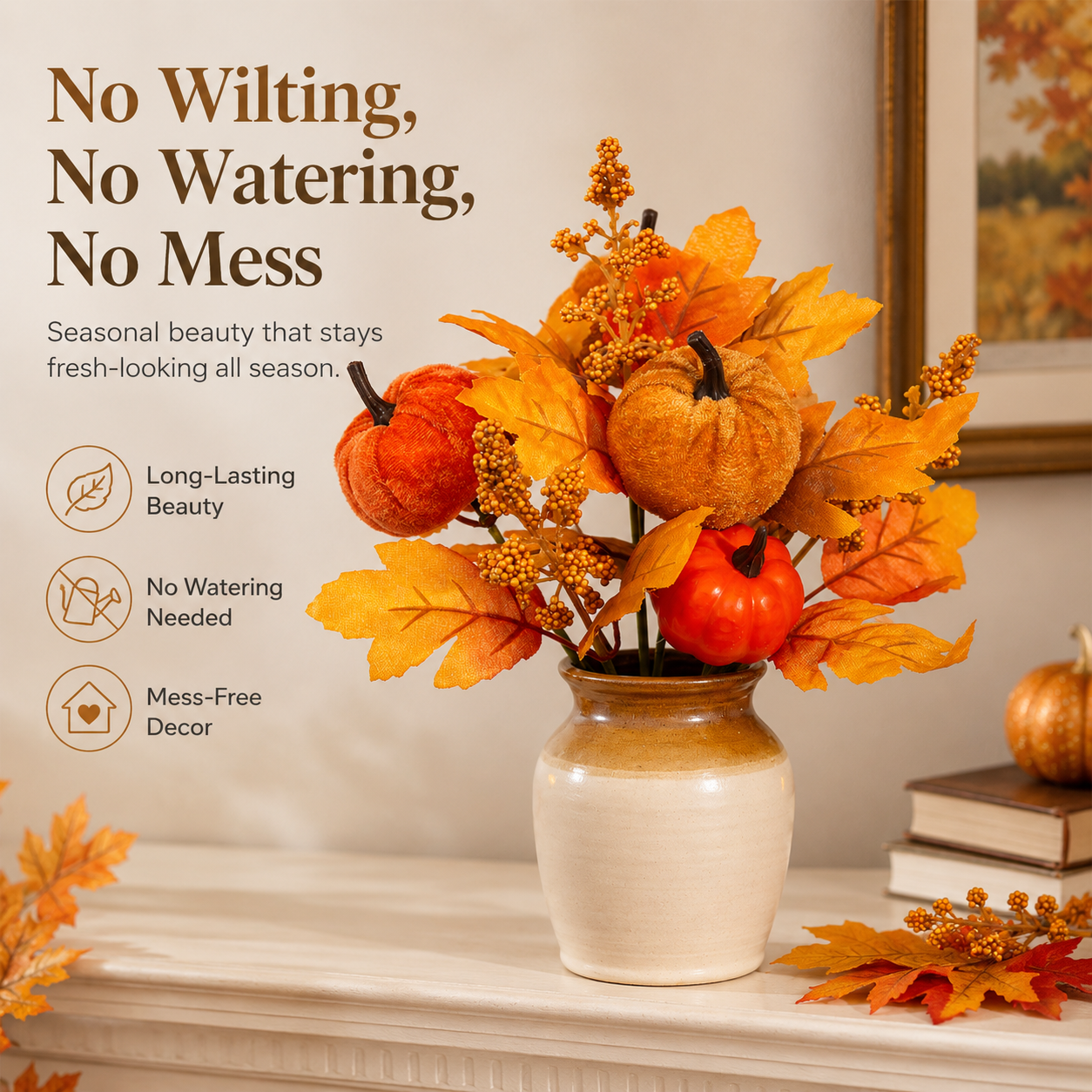 Autumn Pumpkin Maple Leaf Bouquet