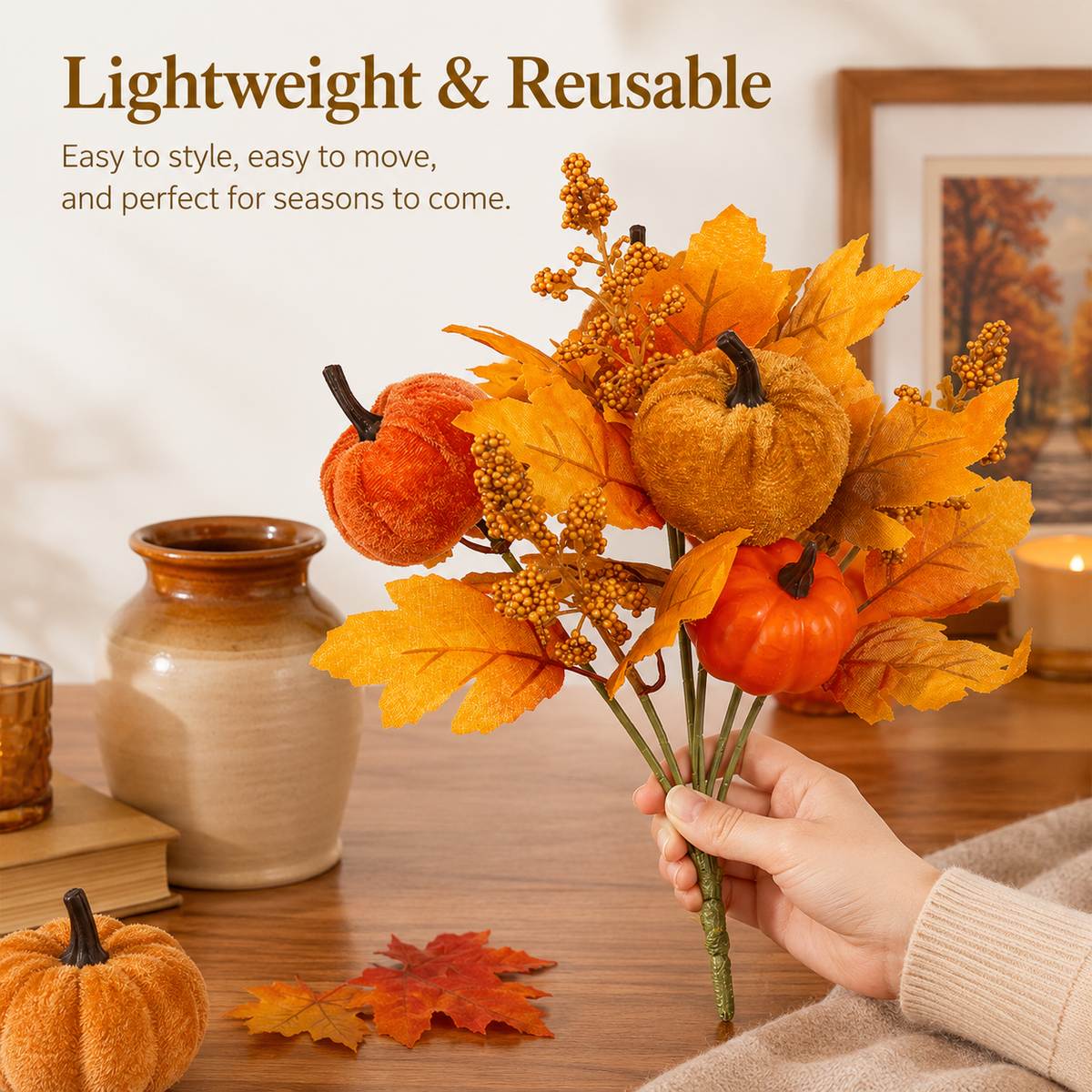 Autumn Pumpkin Maple Leaf Bouquet