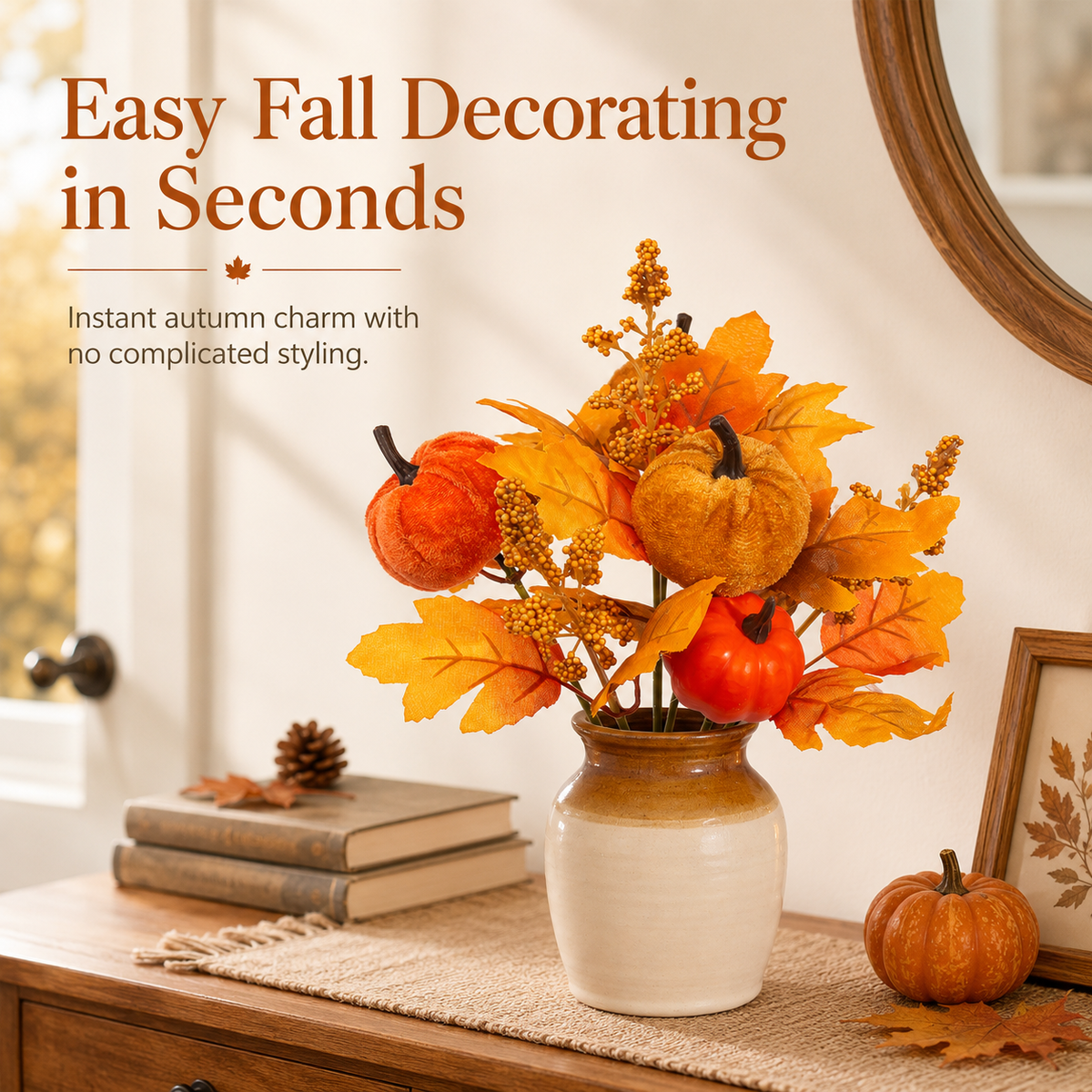 Autumn Pumpkin Maple Leaf Bouquet