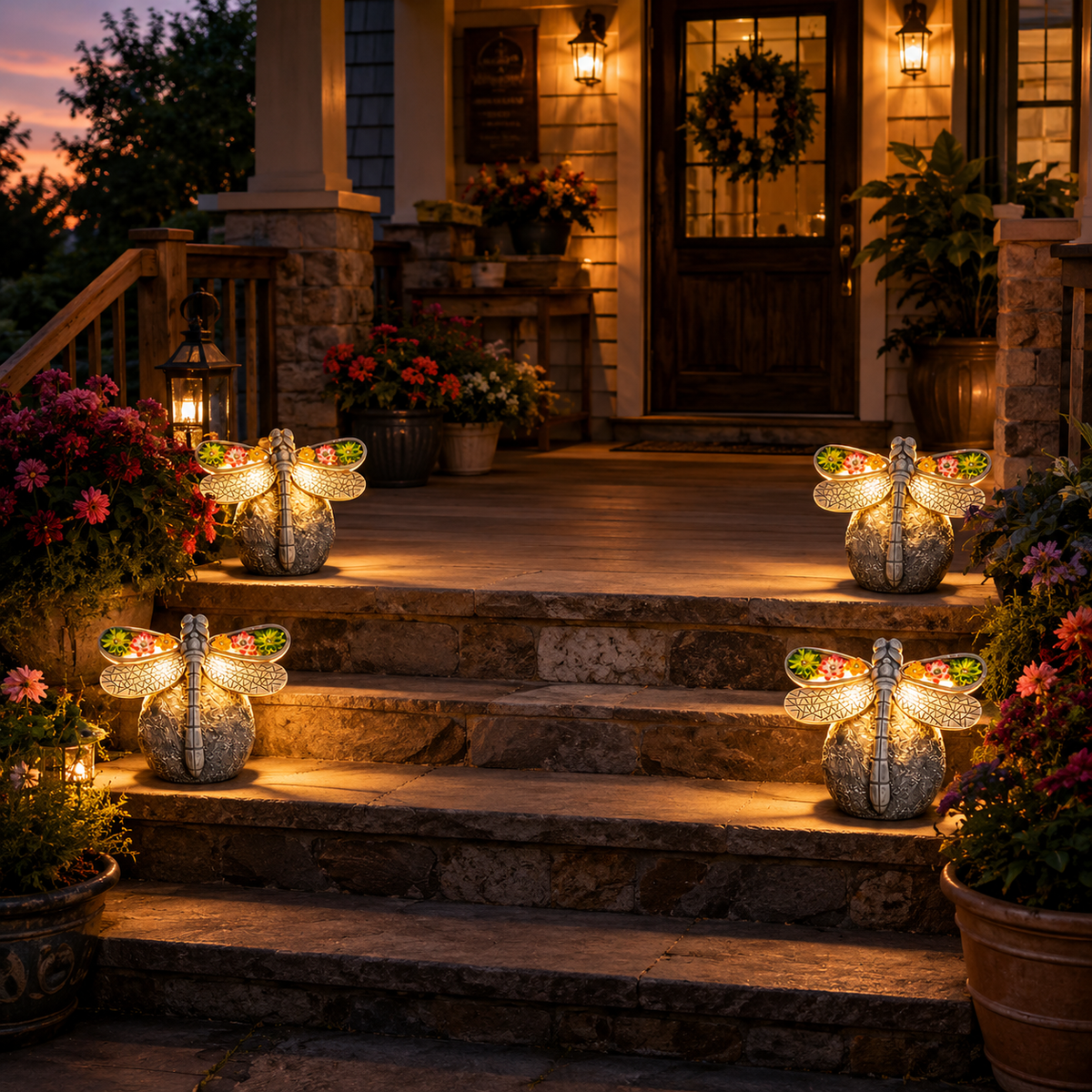 Solar Dragonfly Garden Light Decor