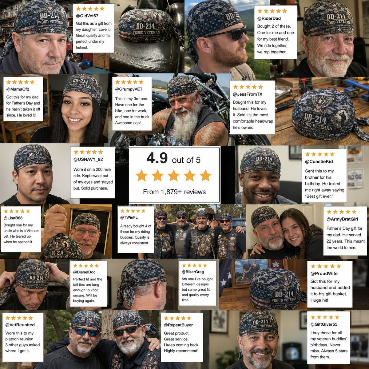 ⚡️Flash Sale 49% OFF - DD-214 Proud Veteran Riding Headwrap Cap