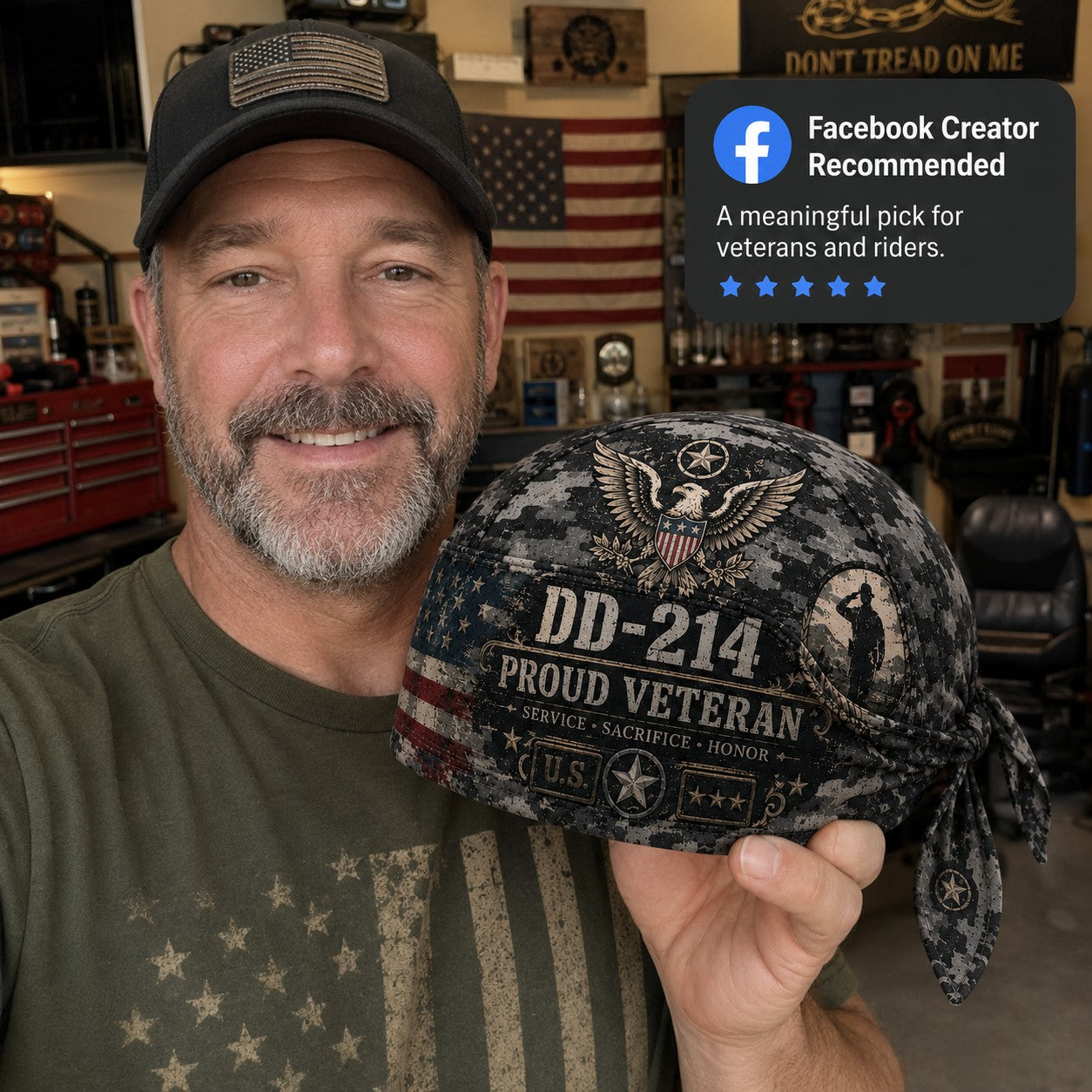 ⚡️Flash Sale 49% OFF - DD-214 Proud Veteran Riding Headwrap Cap