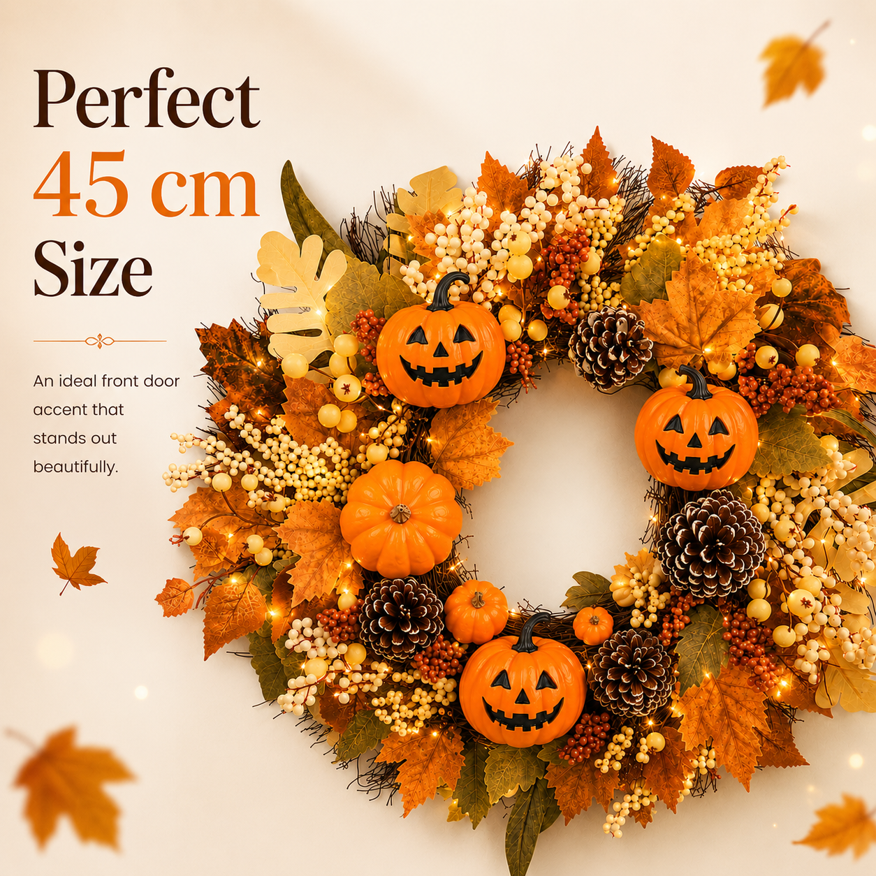 Lighted Halloween Fall Wreath