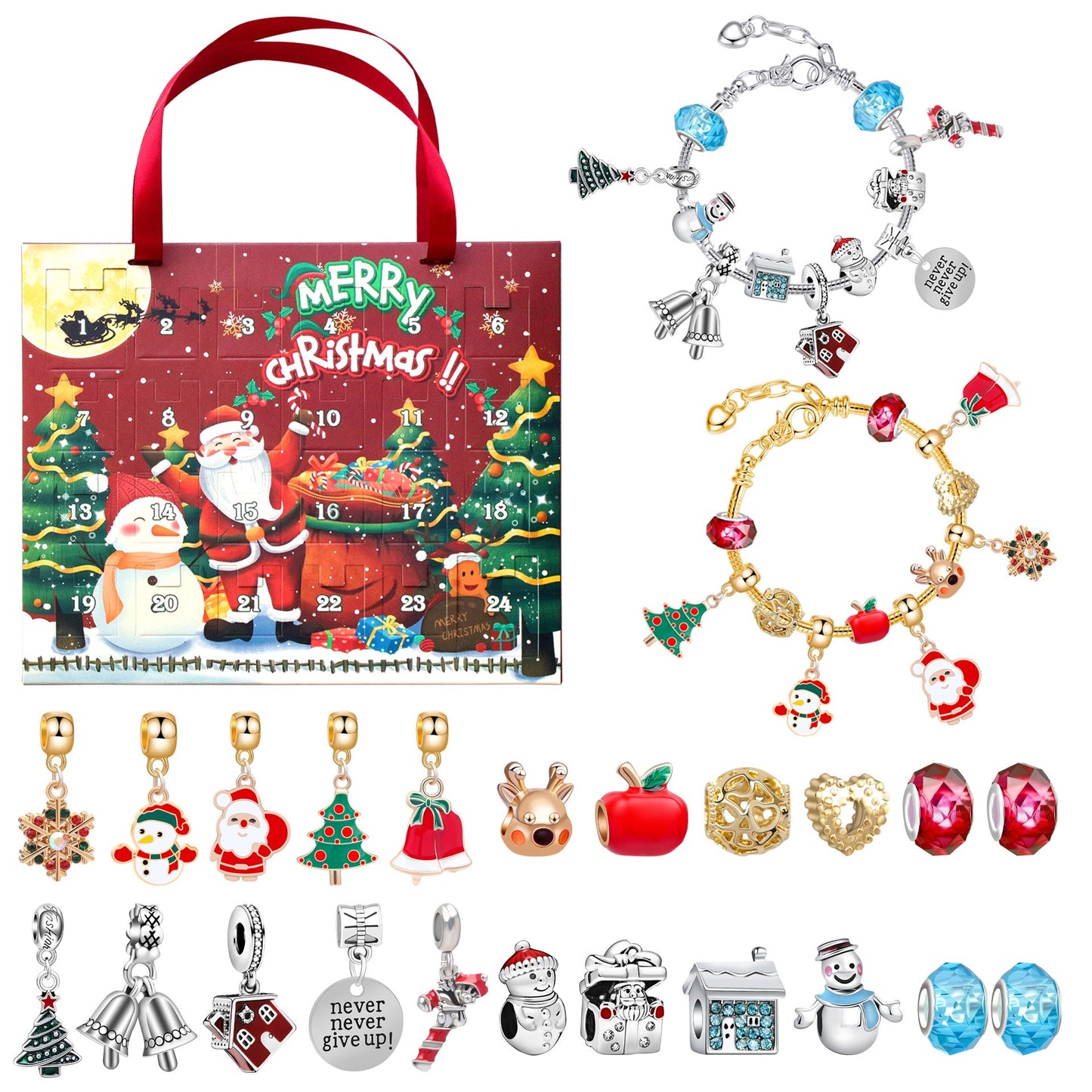 Christmas Pre Sale 78% OFF --24 Pcs DIY Christmas Advent Calendar Bracelets Set