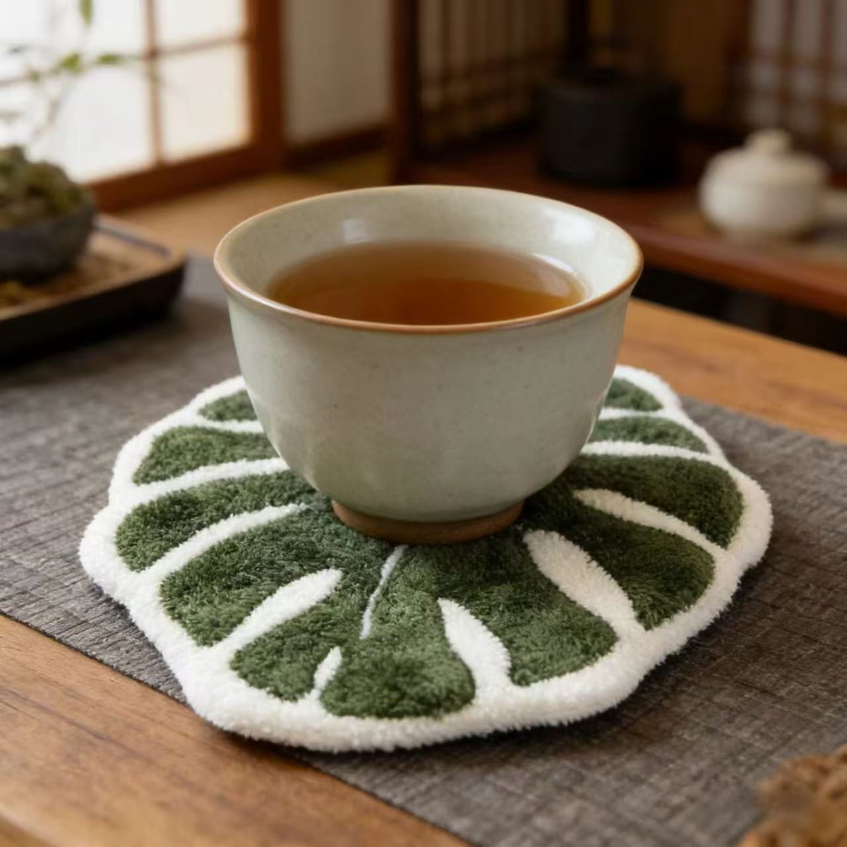 2pcs Leaf-Shaped Finger Towels with Hanging Loop