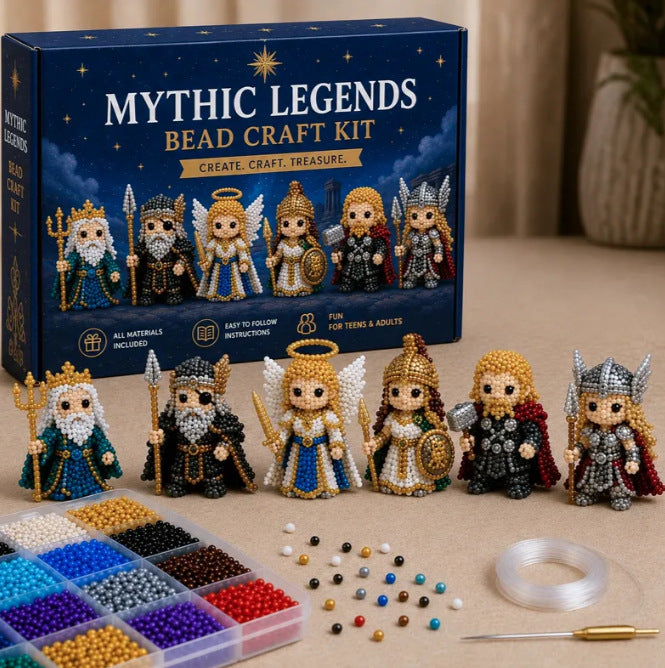 🧵 3D Beaded Figure DIY Craft Kit | 2 Series Optional Dragon & Skeleton Bead Making Set