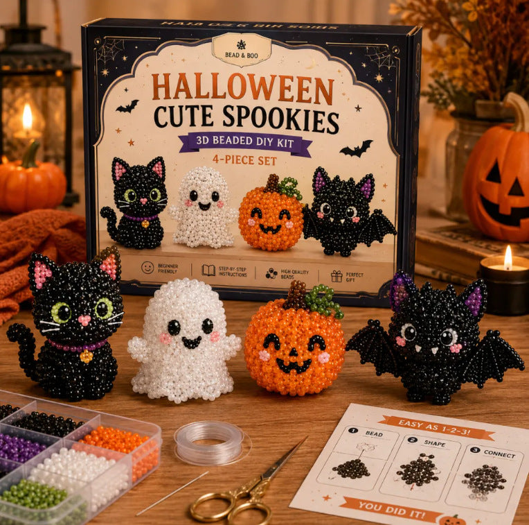 🧵 3D Beaded Figure DIY Craft Kit | 2 Series Optional Dragon & Skeleton Bead Making Set