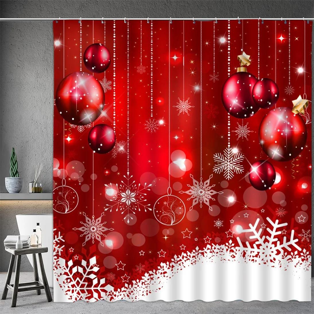 Christmas Gnomes Waterproof Shower Curtain