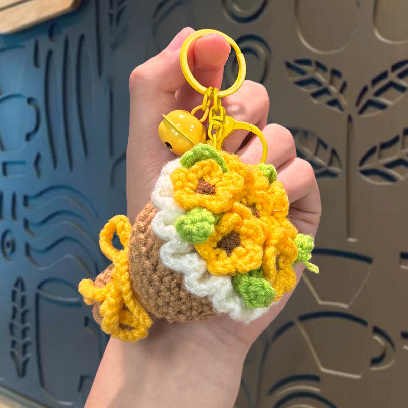 Crochet Flower Bouquet Teacher Keychain