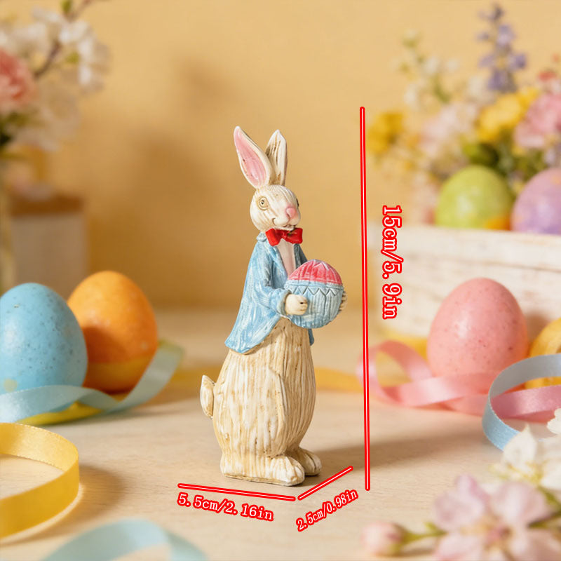 🐰 Easter Bunny Family Figurines – Rustic Resin Spring Decor 🥕✨