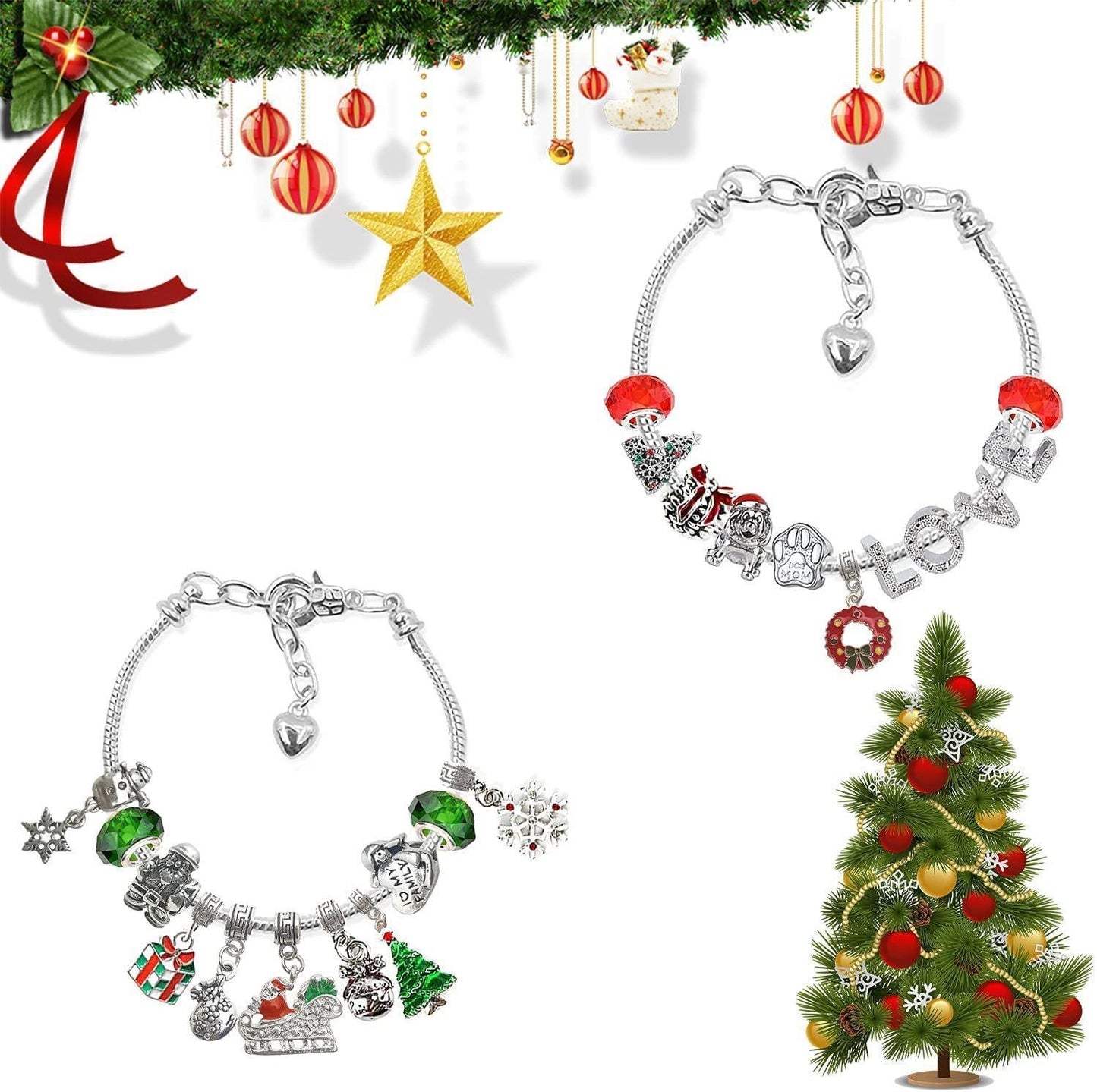 Christmas Pre Sale 78% OFF --24 Pcs DIY Christmas Advent Calendar Bracelets Set