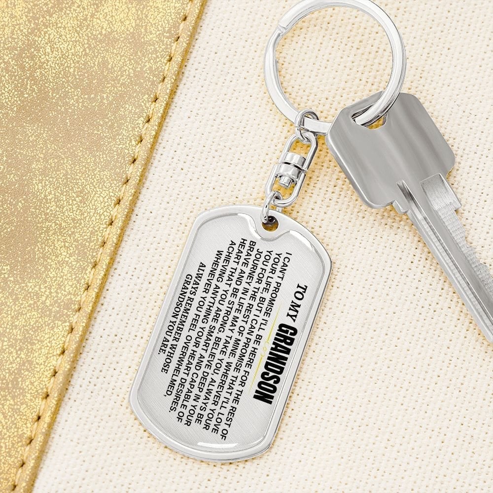 🎄🎁To My Grandson | Remember Whose Grandson You Are | Personalized Keychain (Perfect Christmas Gift to Grandson)