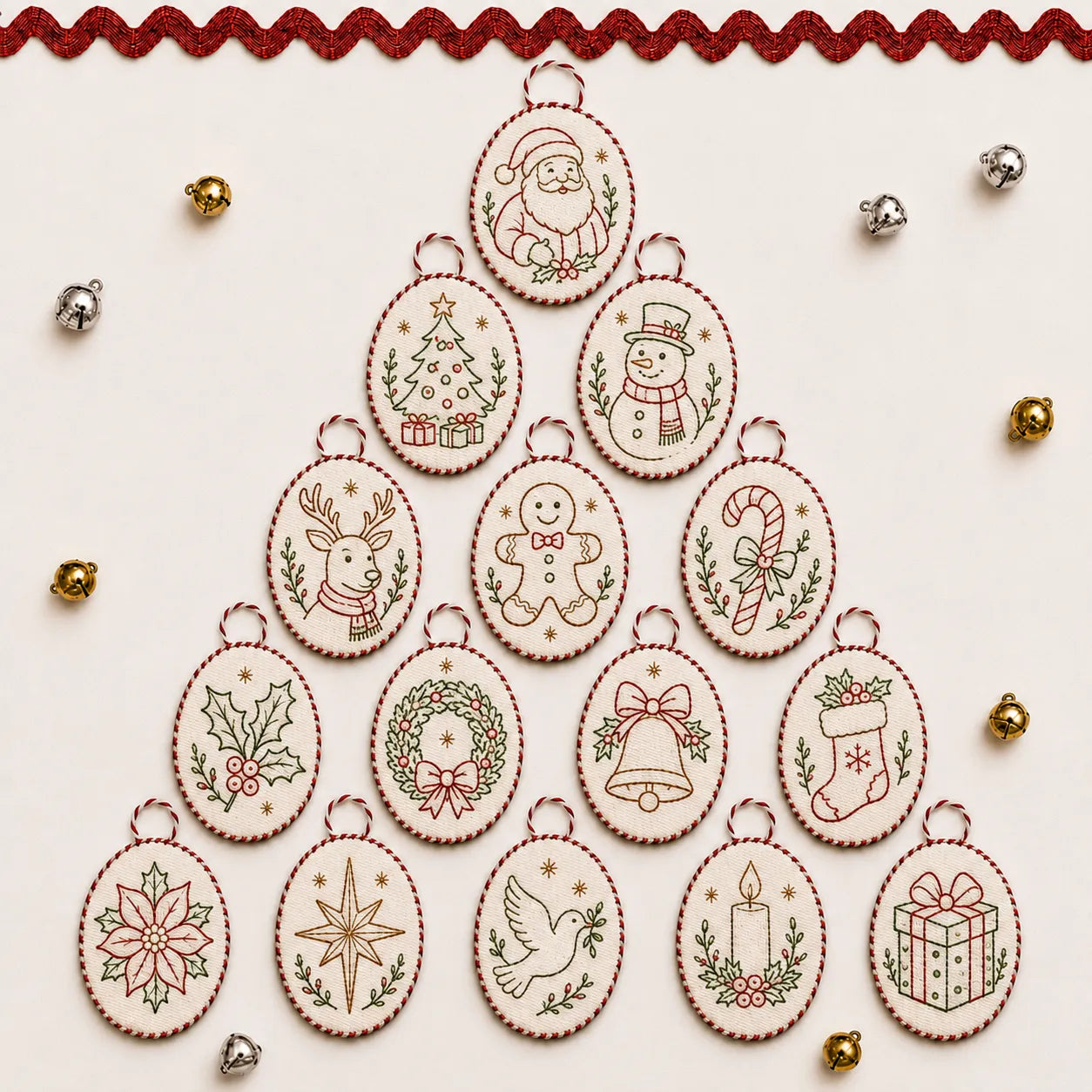 🧵 DIY Oval Embroidery Ornament Kit