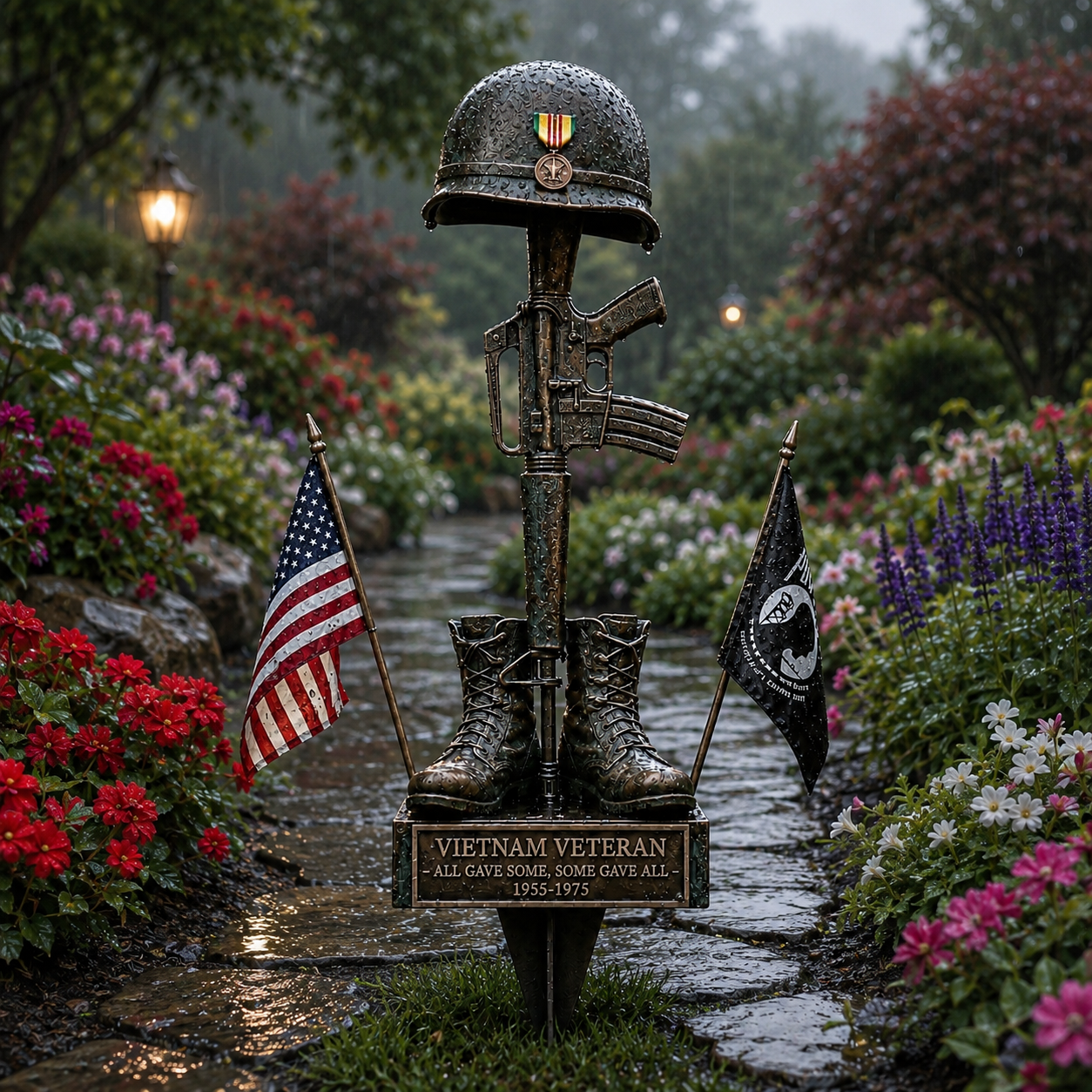 Vietnam Veteran Metal Yard Stake – Patriotic Memorial Tribute