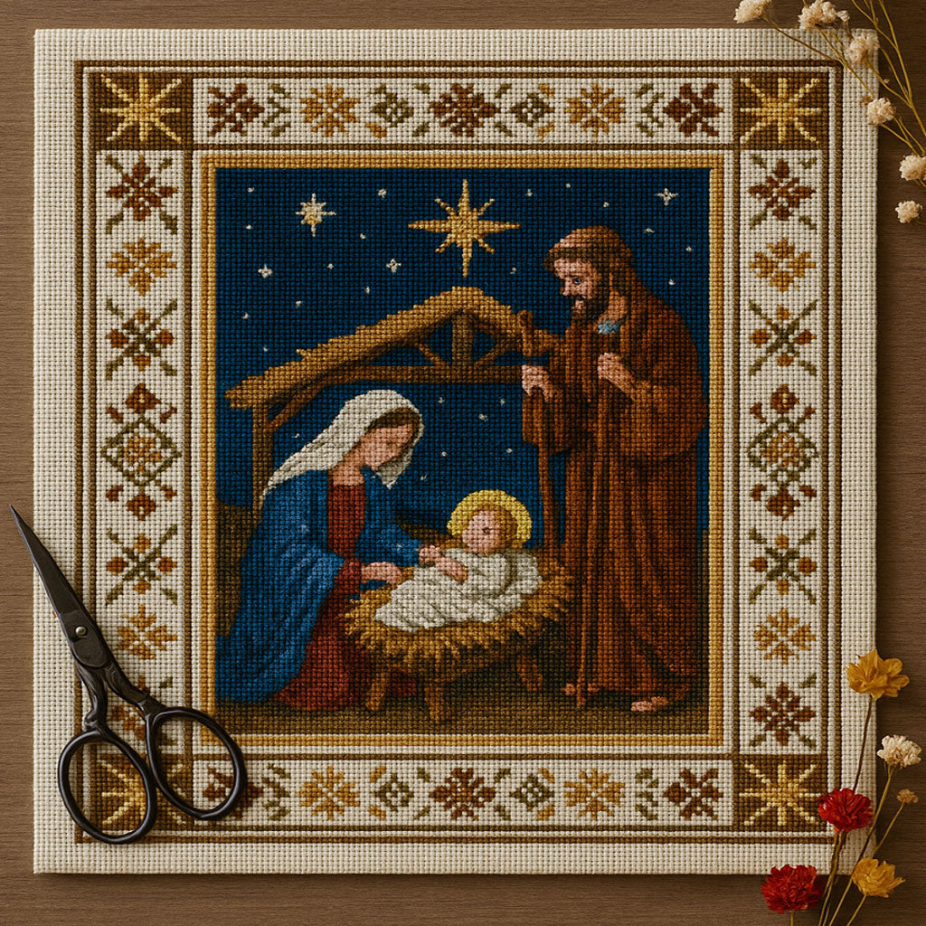 Nativity Scene Cross-Stitch Kit