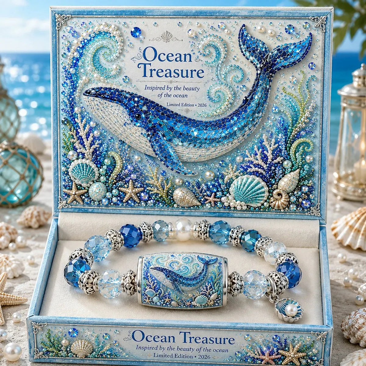Ocean Theme Charm Bracelet Collection | Blue Beaded Marine Life Jewelry Inspired by the Sea 💙🐚
